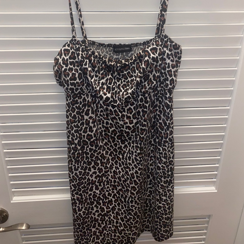 Animal print slip dress